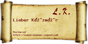 Lieber Kázmér névjegykártya